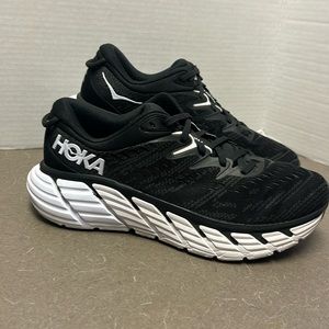 Hoka Black Athletic Shoes with White Soles